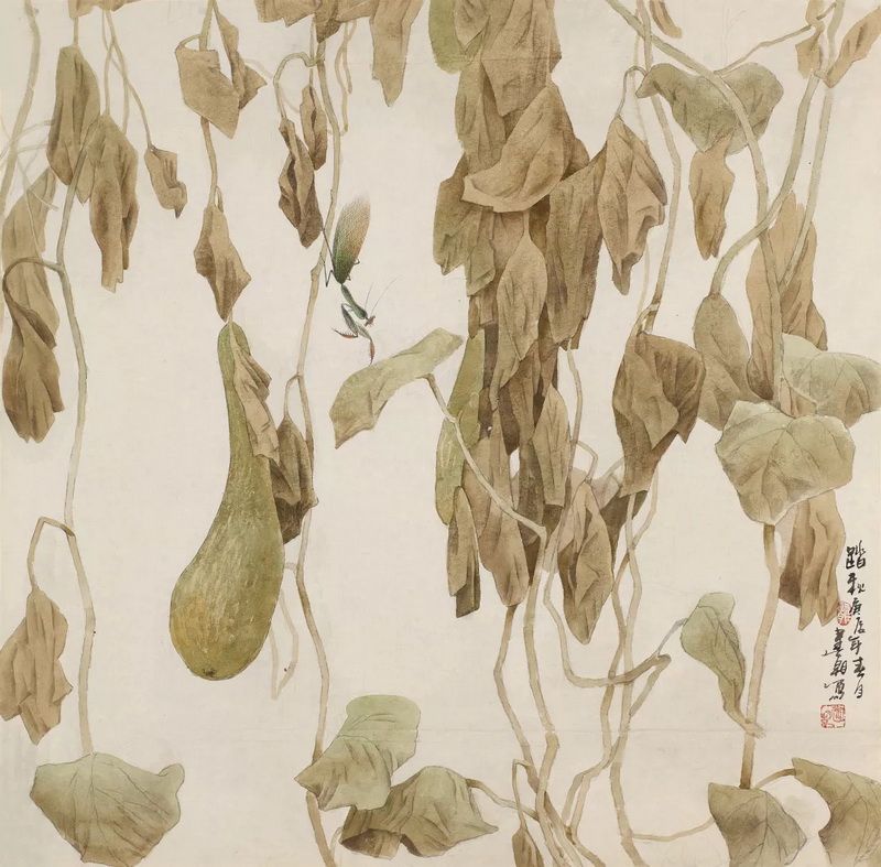 23《踏秋》70x70cm 中国画 2000年